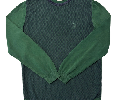 U.S. Polo Assn. Green Textured Knit Crewneck Sweater
