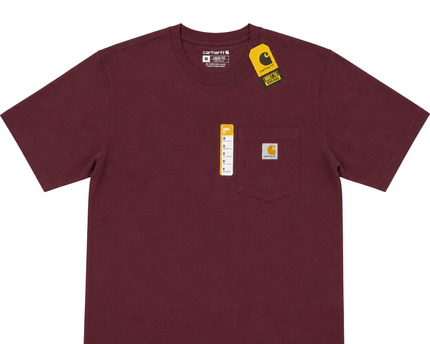 Carhartt Burgundy Heavyweight Loose Fit Pocket T-Shirt W/Tags