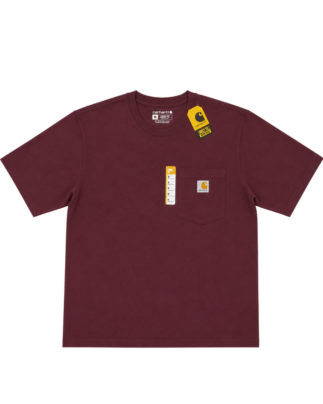 Carhartt Burgundy Heavyweight Loose Fit Pocket T-Shirt W/Tags