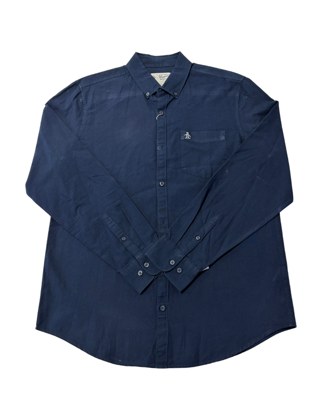 Original Penguin Navy Blue Long-Sleeve Button-Down Shirt