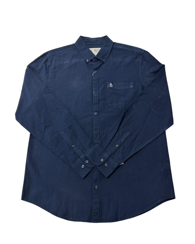 Original Penguin Navy Blue Long-Sleeve Button-Down Shirt