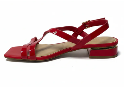Aldo Red Lilian Strappy Square Toe Low Heel Sandals | With Box