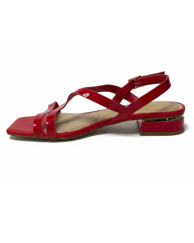 Aldo Red Lilian Strappy Square Toe Low Heel Sandals | With Box