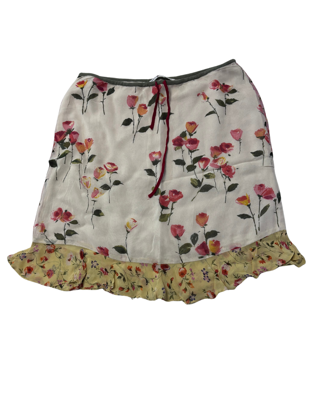 Tommy Hilfiger Multi-color Floral Ruffle Hem Mini Skirt