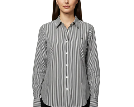 Lauren Ralph Lauren Navy/White Striped Non-Iron Cotton Shirt