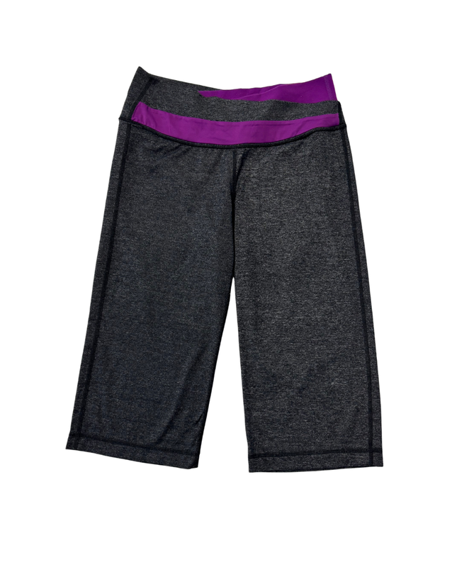 Lululemon Activewear Charcoal Grey/Purple Cropped Leggings