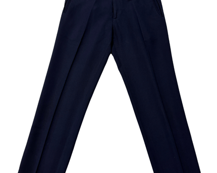 Zara Man Navy Blue Textured Slim Fit Trousers