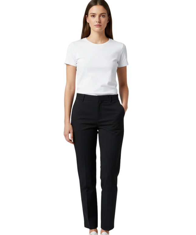 Zara Black Tailored Straight-Leg Trousers