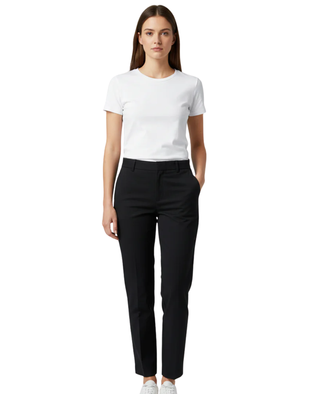 Zara Black Tailored Straight-Leg Trousers