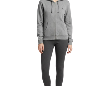 Lauren Ralph Lauren Grey Full-Zip Cotton Hoodie