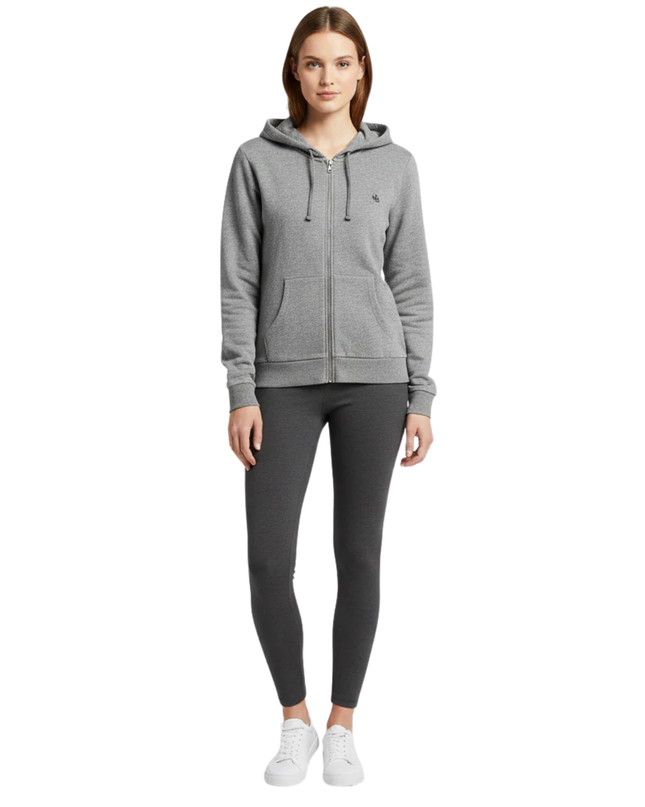 Lauren Ralph Lauren Grey Full-Zip Cotton Hoodie
