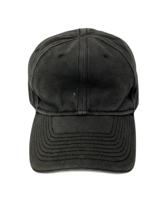 Balenciaga Black Europa! Embroidered Faded Denim Cap