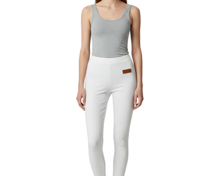 RONDE Sleek White High-Waisted Performance Leggings