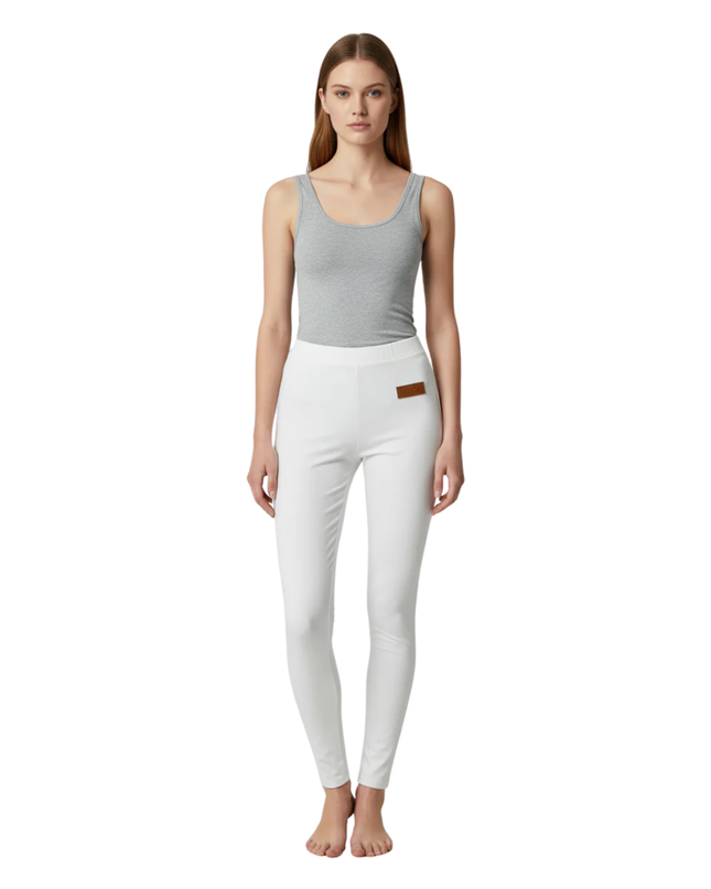 RONDE Sleek White High-Waisted Performance Leggings