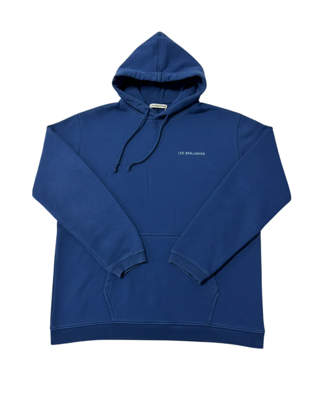 Les Benjamins Blue Embroidered Logo Hoodie