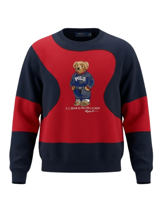 Reworked Polo Ralph Lauren Polo Bear Red/Black Sweatshirt