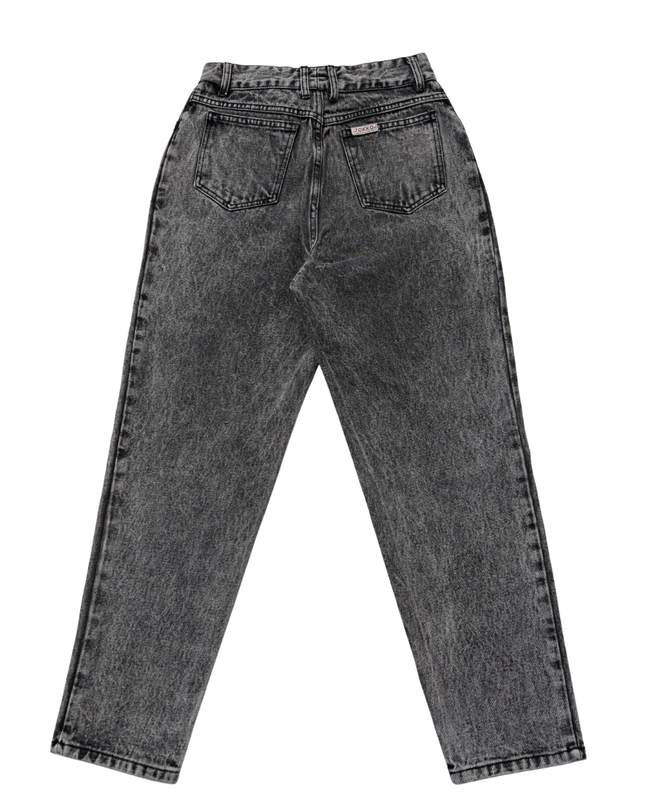 Jokko Grey Acid Wash High-Waisted Applique Denim Jeans