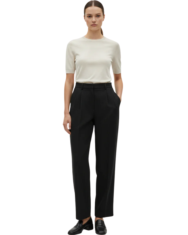 Abercrombie & Fitch Black Tailored Straight Leg Trousers