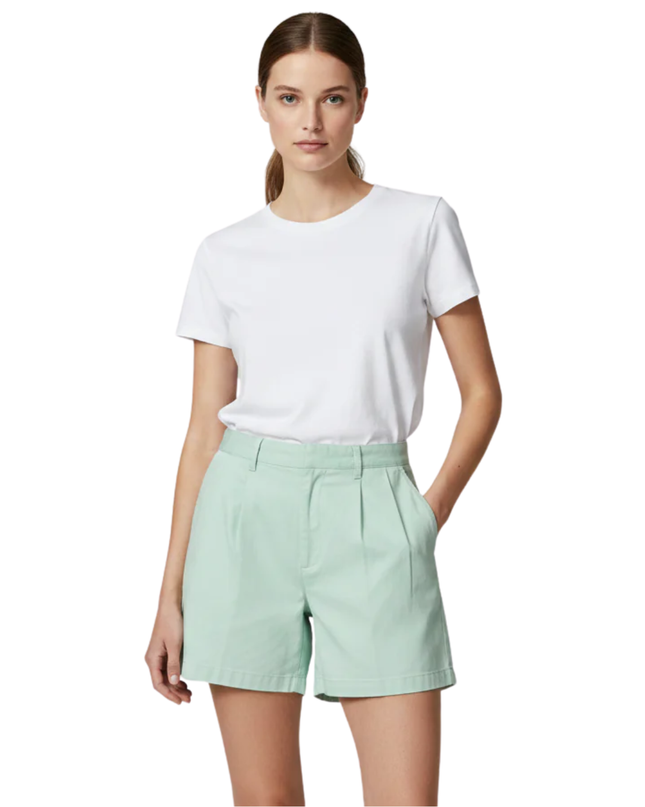 Tommy Hilfiger Mint Green Classic Pleated Cotton Shorts