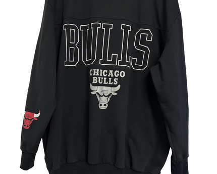 Defacto Black NBA Chicago Bulls Graphic Sweatshirt