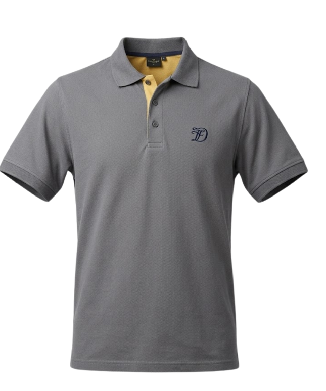 Tom Tailor Grey Cotton Piqué Polo Shirt