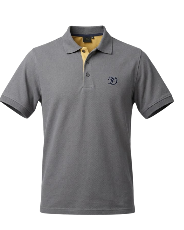 Tom Tailor Grey Cotton Piqué Polo Shirt