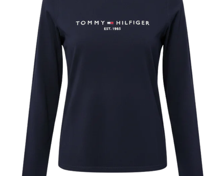 Tommy Hilfiger Navy Logo Long Sleeve T-Shirt