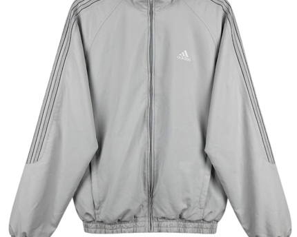 Adidas Grey Classic Three-Stripe Lightweight Track Jacket