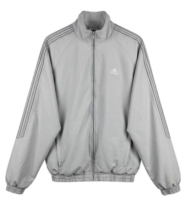 Adidas Grey Classic Three-Stripe Lightweight Track Jacket