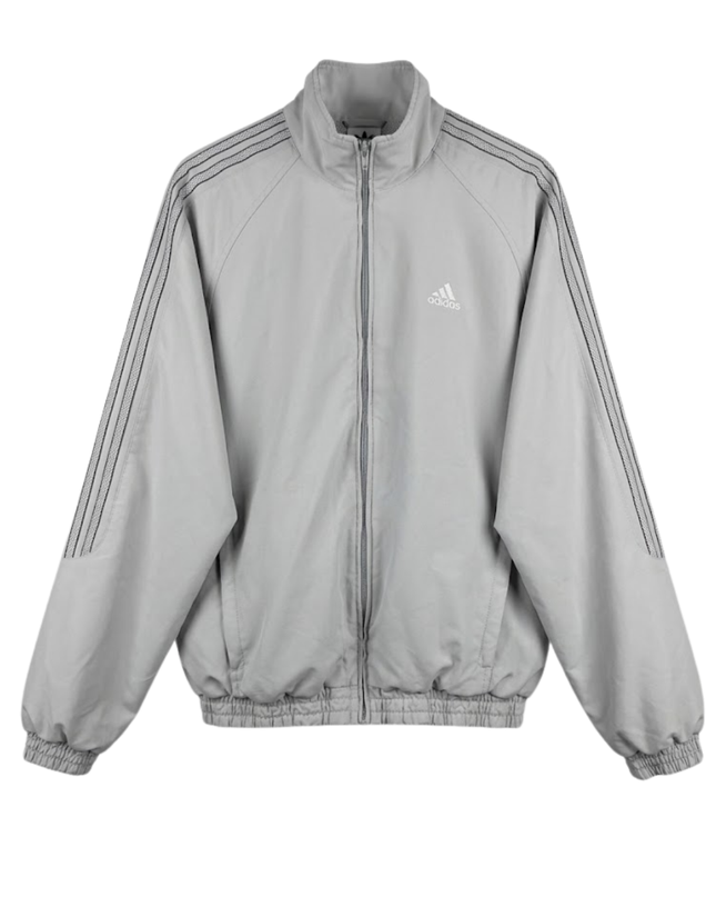 Adidas Grey Classic Three-Stripe Lightweight Track Jacket