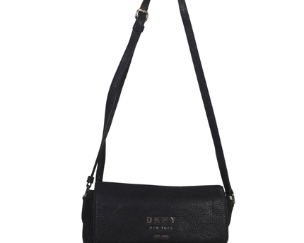DKNY Black Pebbled Leather Crossbody Bag