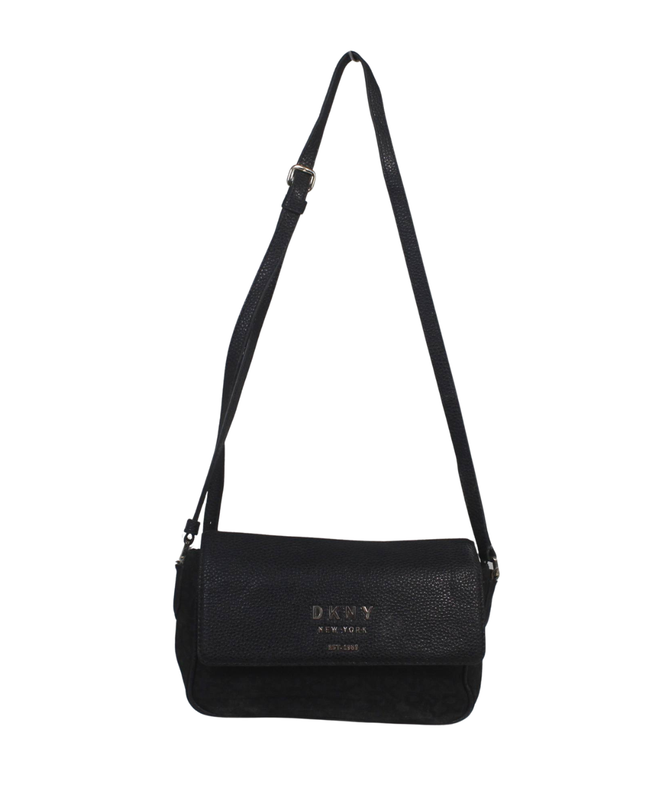 DKNY Black Pebbled Leather Crossbody Bag
