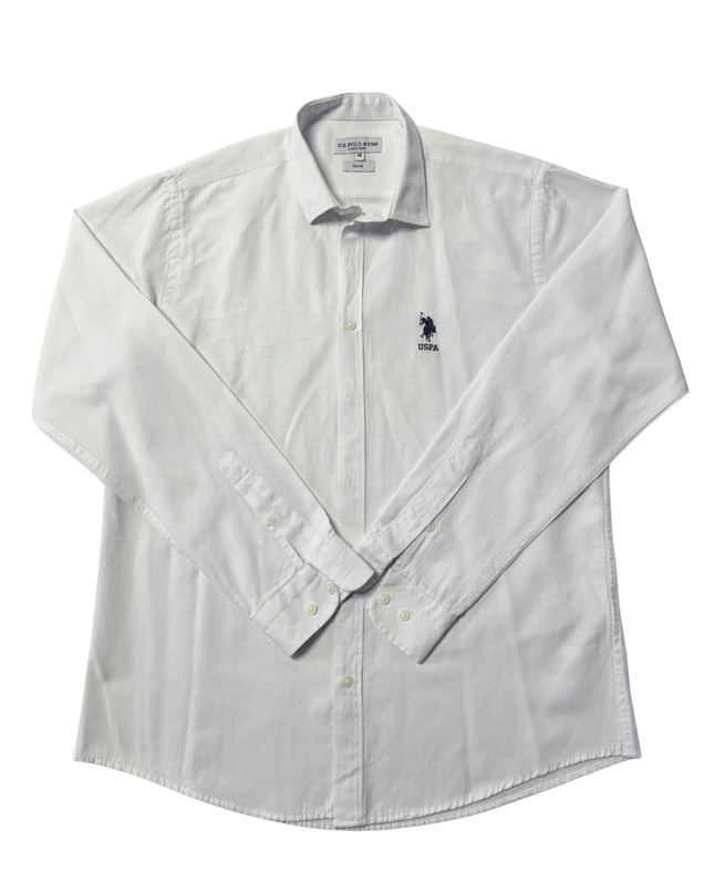 U.S. Polo Assn. White Slim Fit Long-Sleeve Button-Down Shirt