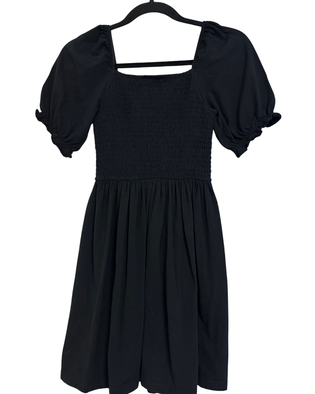 Don't Call Me Jennyfer Black Smocked Puff Sleeve Mini Dress