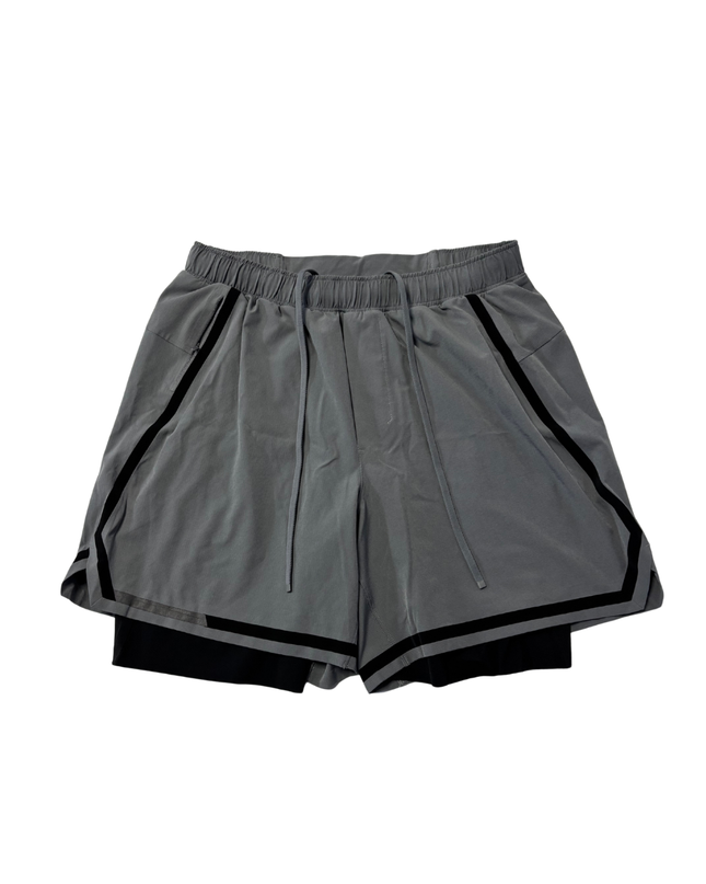 Lululemon Grey Performance Lined Sports Shorts
