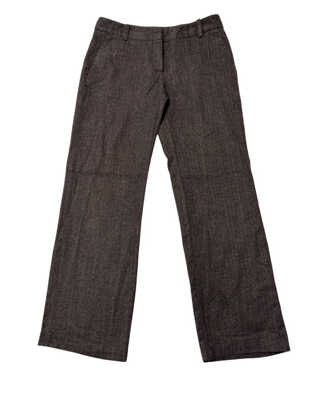 Zara Basic Brown Herringbone Professional Trousers