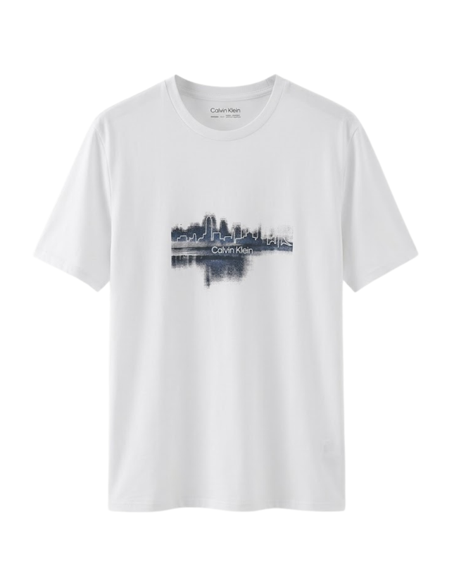 Calvin Klein White Skyline Graphic T-Shirt