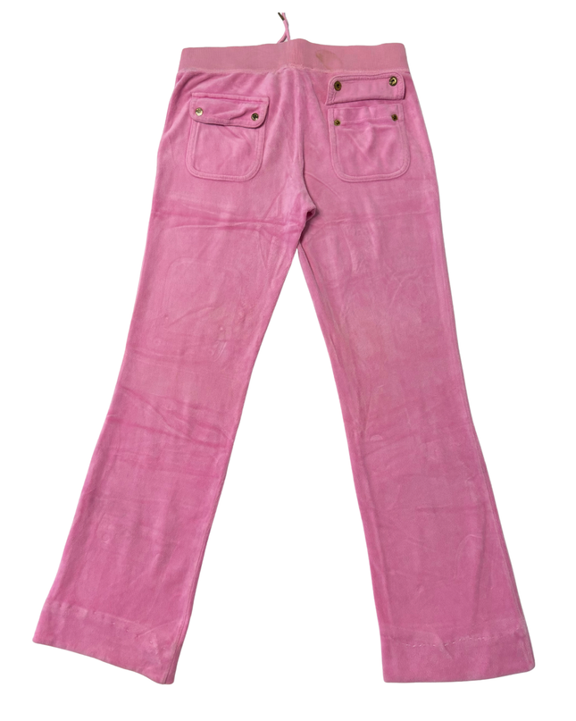 Juicy Couture Y2K Velour Pink Wide-Leg Tracksuit Trousers