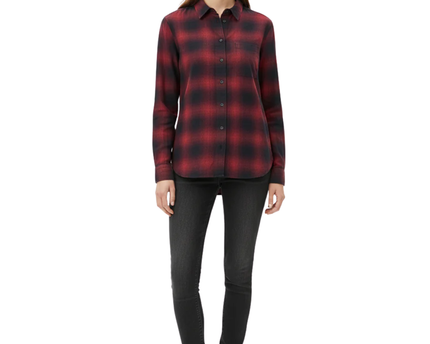 Uniqlo Red & Black Plaid Flannel Button Down Shirt