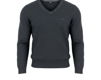 Hugo Boss Grey Extrafine Lambswool V-Neck Sweater
