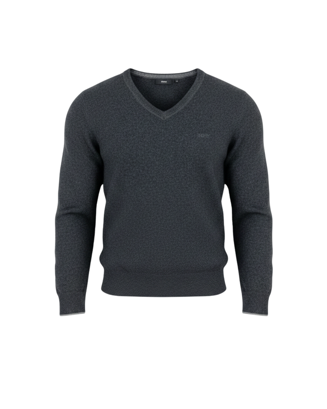 Hugo Boss Grey Extrafine Lambswool V-Neck Sweater