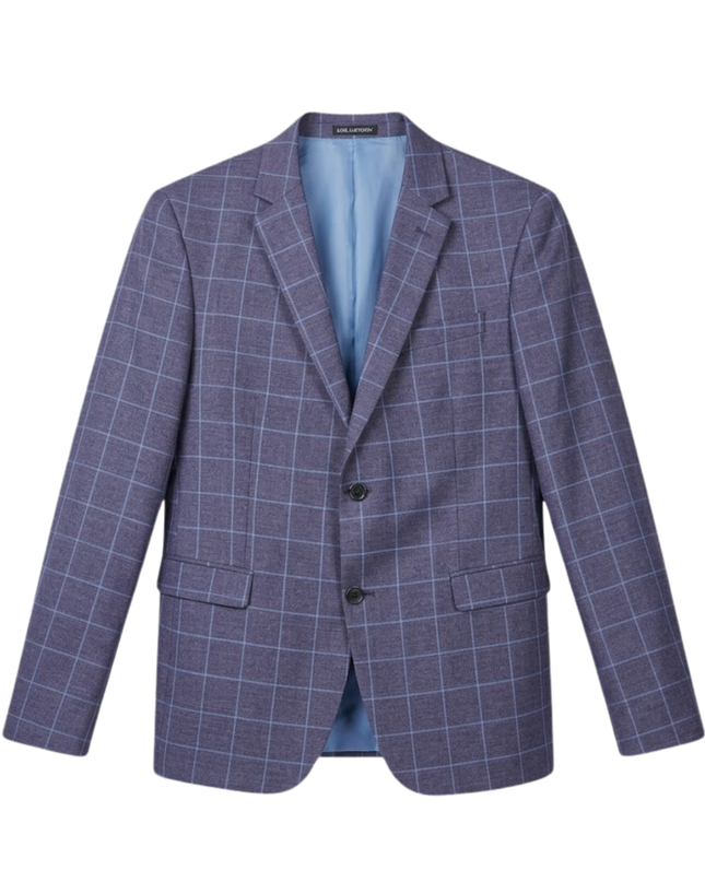 Jens Jakobsen Blue Checkered Linen Blend Blazer
