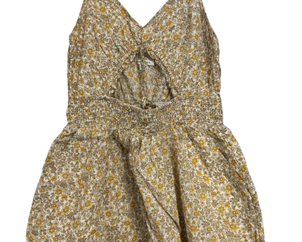 American Eagle Yellow Floral Smocked Waist Romper