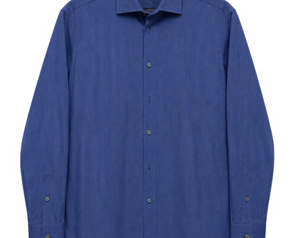 Calvin Klein Blue Striped Slim Fit Non-Iron Dress Shirt