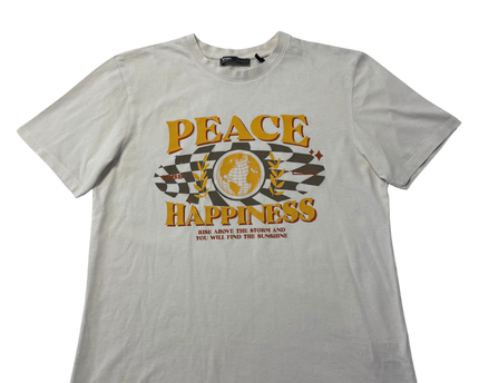 Koton White Peace & Happiness Graphic Tee