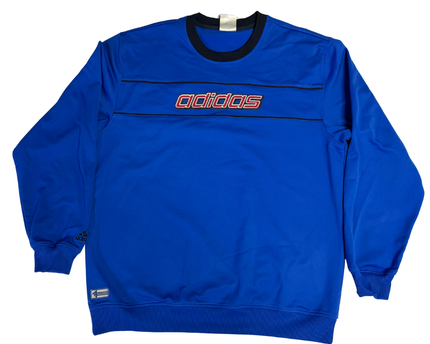 Adidas Blue Vintage Style Logo Crewneck Sweatshirt