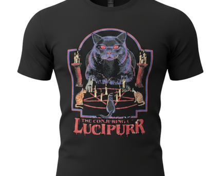 Anvil Black The Conjuring of Lucipurr Cat Graphic Tee