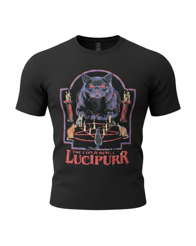 Anvil Black The Conjuring of Lucipurr Cat Graphic Tee