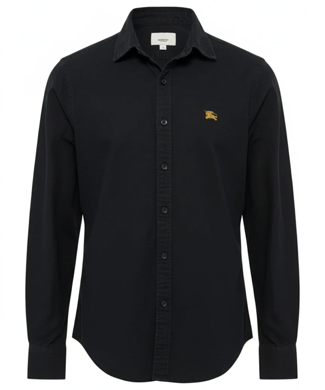 Burberry Black Long-Sleeve Button-Down Shirt