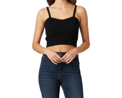 Primark Black Ribbed Knit Crop Top